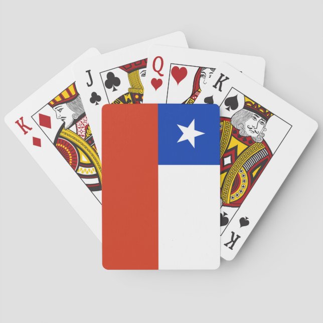 Cartas de Baralho com a bandeira do Chile (Verso)