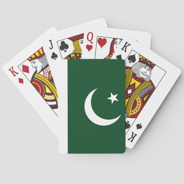 Cartas de Baralho com a bandeira do Paquistão (Verso)