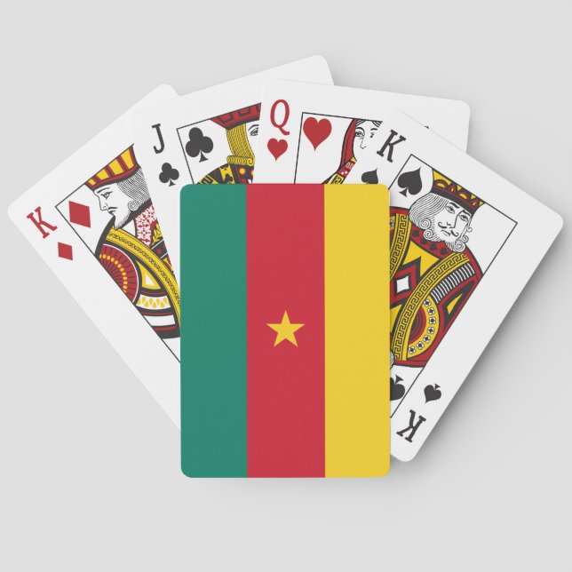 Cartas de Baralho com a bandeira dos Camarões (Verso)