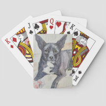 Cartas de Baralho com Aquarela de Cachorro Percept