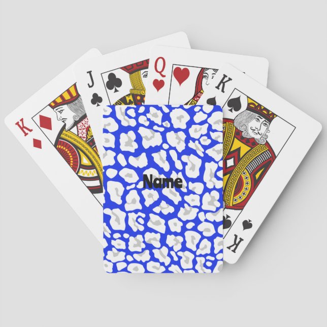Cartas de Baralho com Estampa de Guepardo Azul e B (Verso)