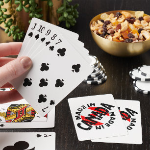 Cartas de Baralho com Etiqueta Feita no Canadá