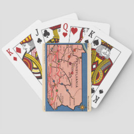Cartas de Baralho com Mapa Antigo da Pensilvânia