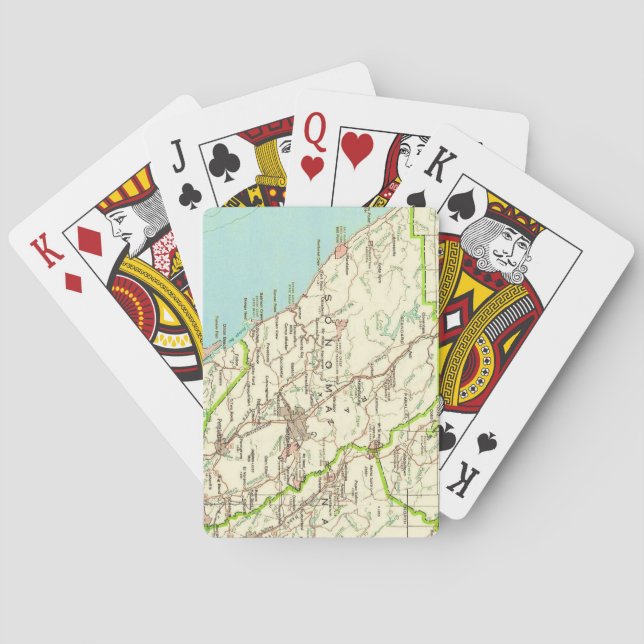 Cartas de Baralho com Mapa Antigo de Sonoma CA (Verso)