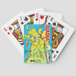 Cartas de Baralho com Mapa Antigo do Alasca