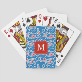 Cartas de Baralho com Monograma Azul Real do Yacht
