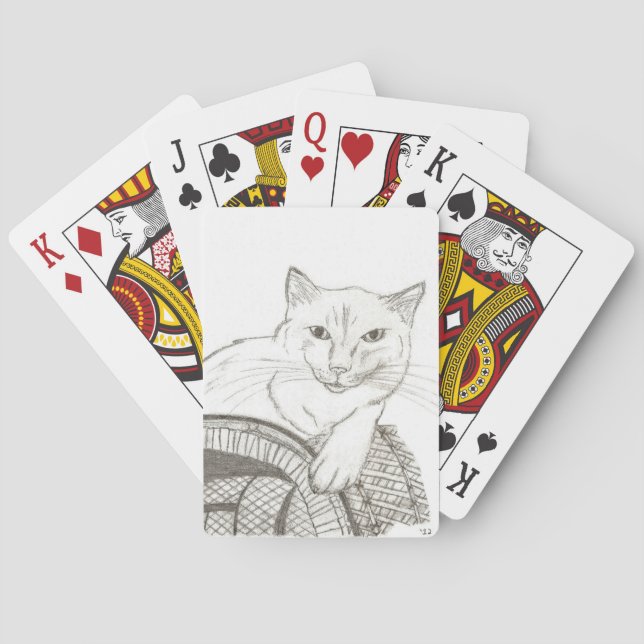 Cartas de Baralho com Retrato de Gato Ragdoll (Verso)