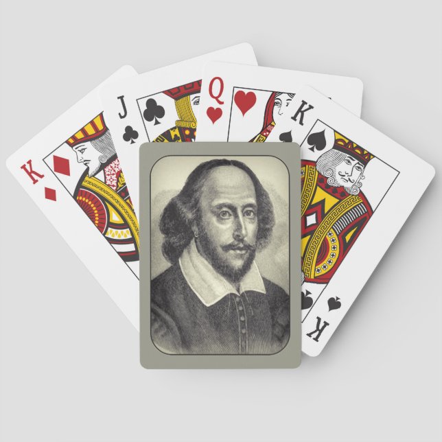 Cartas de Baralho com Retrato de William Shakespea (Verso)