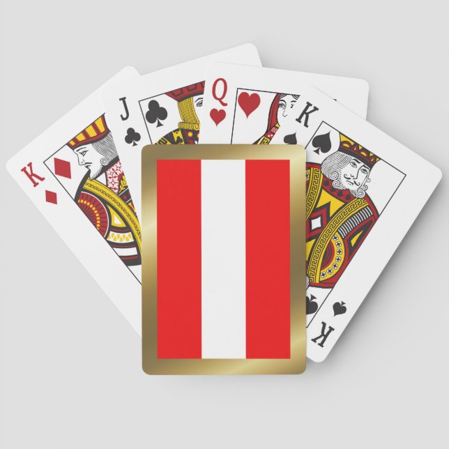 Cartas de Baralho da Bandeira da Áustria (Verso)