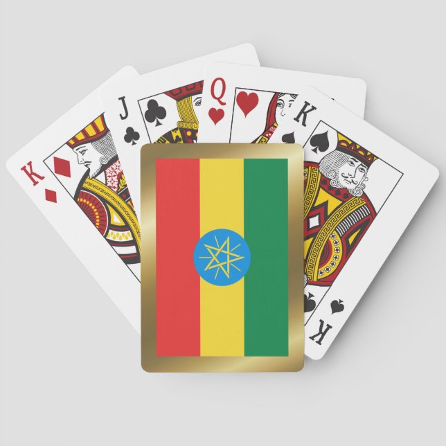 Cartas de Baralho da Bandeira da Etiópia (Verso)