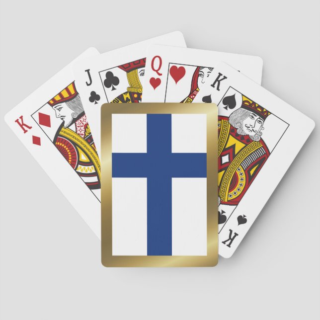 Cartas de Baralho da Bandeira da Finlândia (Verso)