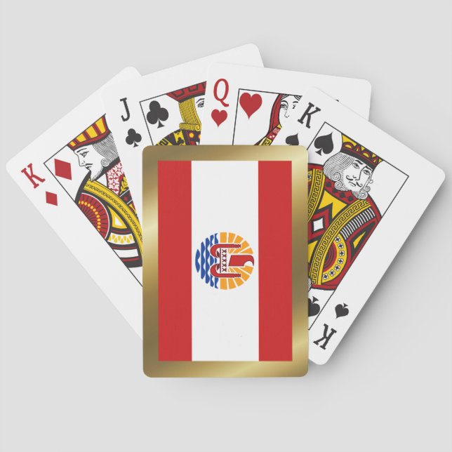 Cartas de Baralho da Bandeira da Polinésia Frances (Verso)
