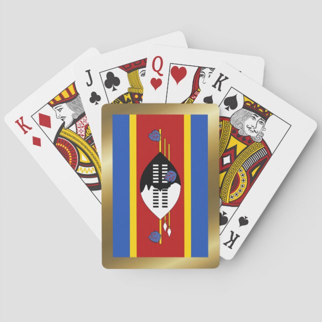 Cartas de Baralho da Bandeira de Essuatíni (Verso)