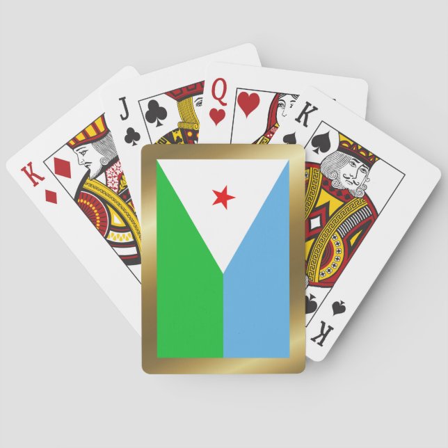 Cartas de Baralho da Bandeira do Djibuti (Verso)