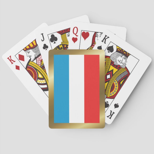 Cartas de Baralho da Bandeira do Luxemburgo (Verso)