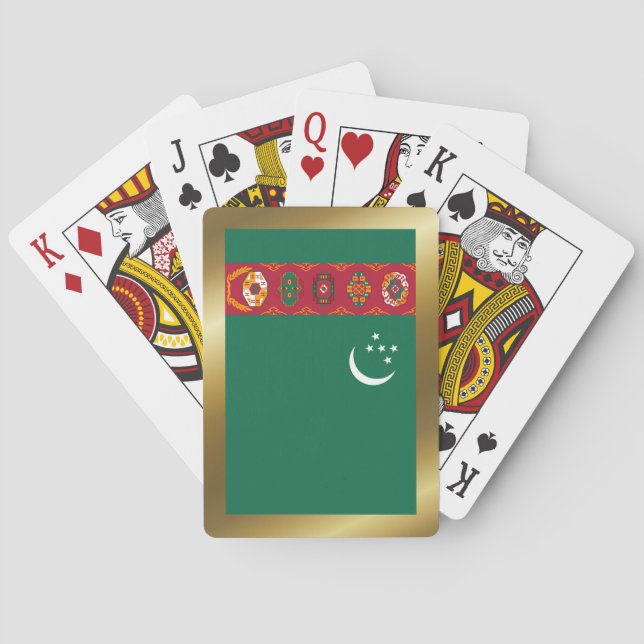 Cartas de Baralho da Bandeira do Turcomenistão (Verso)