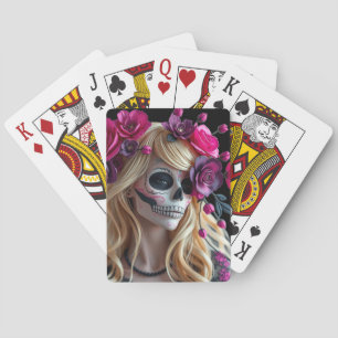 Cartas de baralho de crânios açucarados