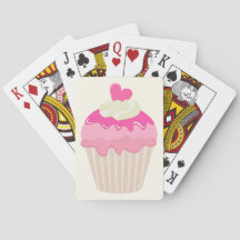 Cartas de Baralho de Cupcake Rosa Fofo