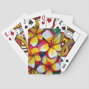 Cartas de baralho de flor de Frangipani rosa