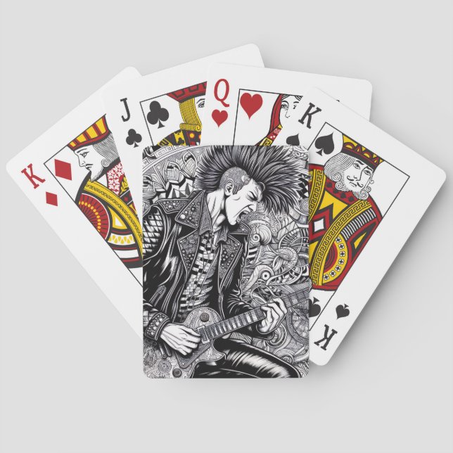 Cartas de Baralho de Glam Punk Rock Rockabilly (Verso)