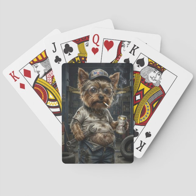 Cartas de Baralho de Mecânico Yorkshire Terrier En (Verso)