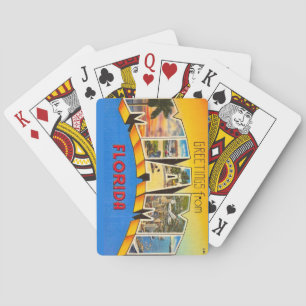 Cartas de Baralho de Postal Antigo de Miami