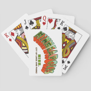Cartas de Baralho de Postal Antigo de Minneapolis