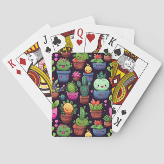 Cartas de Baralho do Cacto Kawaii