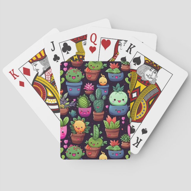Cartas de Baralho do Cacto Kawaii (Verso)