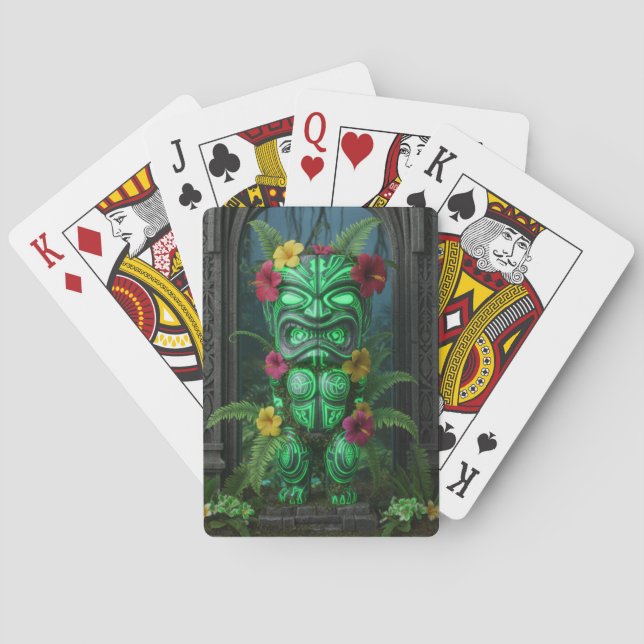 Cartas de Baralho do Deus Tiki Havaiano (Verso)