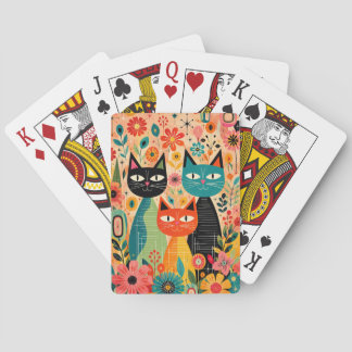 Cartas de Baralho do Gato Retro