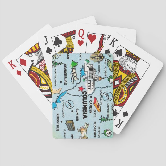 Cartas de Baralho do Mapa de Columbia SC (Verso)