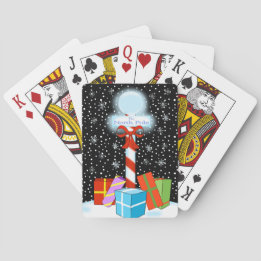 Cartas de baralho do Pólo Norte à noite