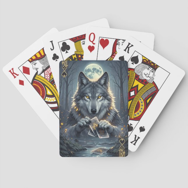 Cartas de Baralho do Rei Lobo Místico (Verso)