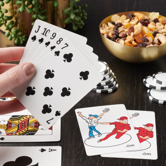 Cartas de baralho :  Ele está seguro / Beisebol  (In situ)