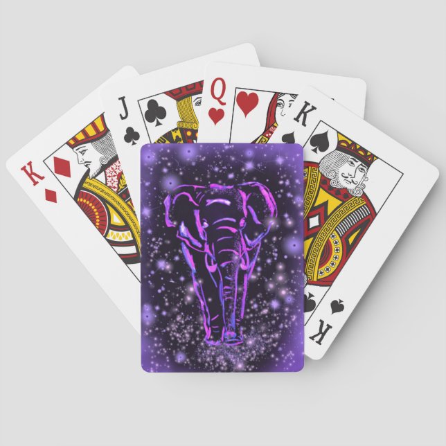 Cartas de Baralho Elefante Roxo (Verso)