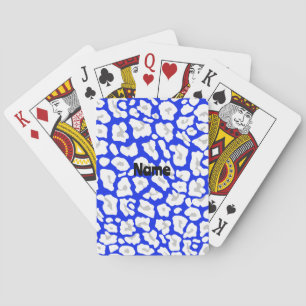 Cartas de Baralho Estampadas com Guepardo Azul e B