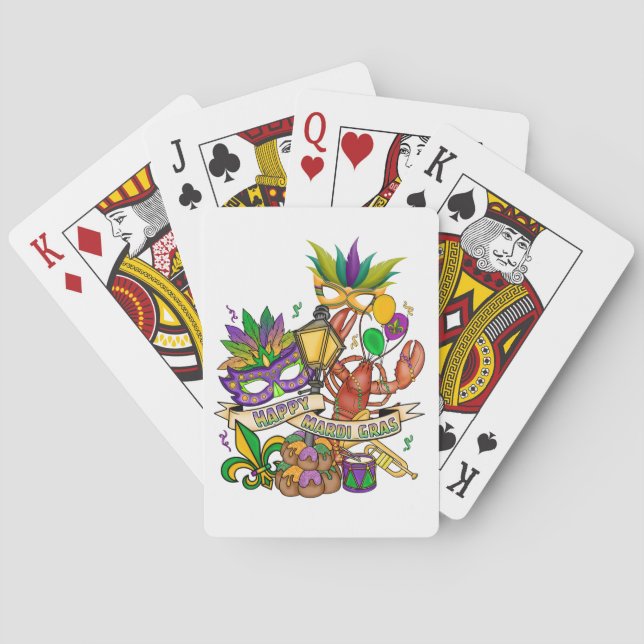Cartas de Baralho Feliz Mardi Gras (Verso)