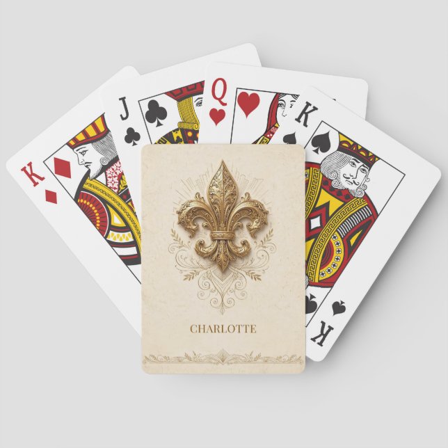 Cartas de Baralho • Fleur‑de‑Lis Personalizadas El (Verso)