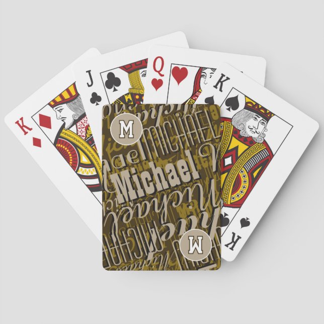 Cartas de Baralho Legais com Nome - Monograma Marr (Verso)