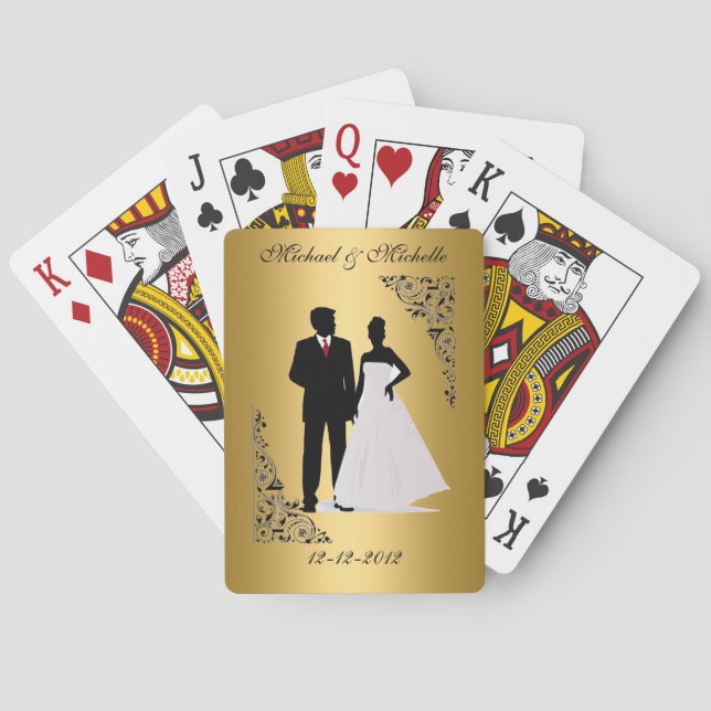 Cartas de Baralho Lembrança de Casamento Adicione  (Verso)