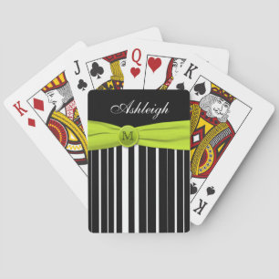 Cartas de Baralho Listradas de Preto e Branco com