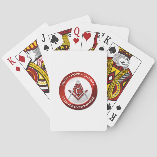 Cartas de Baralho Maçônicas Vermelhas (Verso)