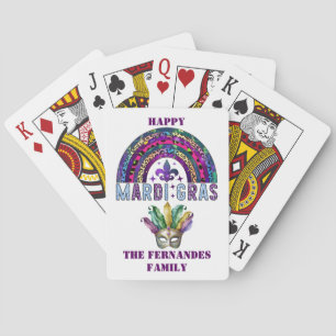 Cartas de Baralho Mardi Gras Arco-íris e Máscara