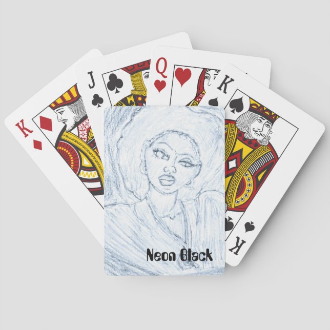 Cartas de Baralho Neon Preto (Verso)