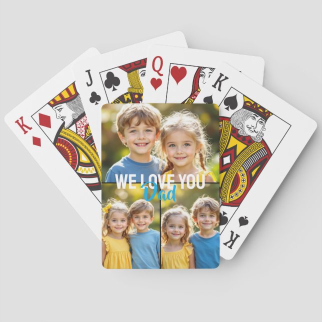 Cartas de Baralho "Nós Te Amamos Papai" com Colage (Verso)