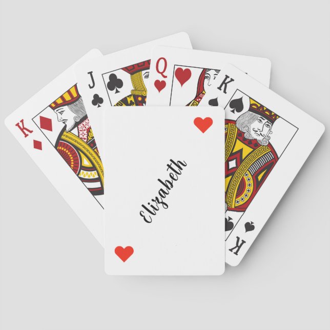 Cartas de Baralho Personalizadas 2-Corações Vermel (Verso)