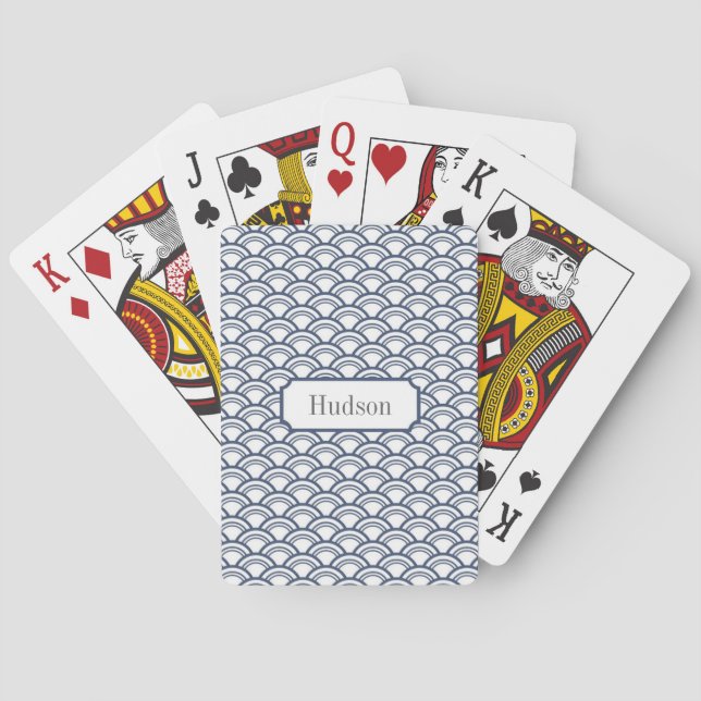 Cartas de Baralho Personalizadas com Meia Lua Azul (Verso)