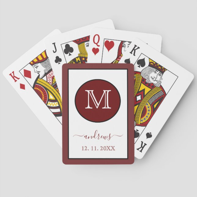 Cartas de Baralho Personalizadas com Monograma e N (Verso)