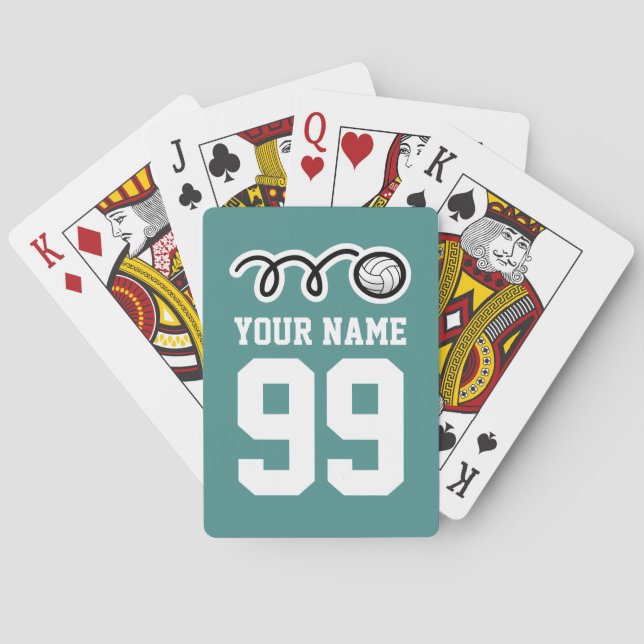Cartas de baralho personalizadas com nome de volei (Verso)